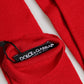 Dolce & Gabbana Red Wool Fingerless Elbow Length Mitten Gloves