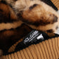 Dolce & Gabbana Brown Leopard Knitted Fur Wrist Mitten Gloves