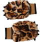 Dolce & Gabbana Brown Leopard Knitted Fur Wrist Mitten Gloves
