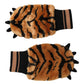 Dolce & Gabbana Brown Tiger Knitted Fur Wrist Mitten One Size Gloves