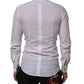 Dolce & Gabbana White Cotton Collared Long Sleeve GOLD Dress  Shirt