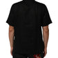 Carhartt Wip Black Linen Collared Short Sleeve Polo Shirt