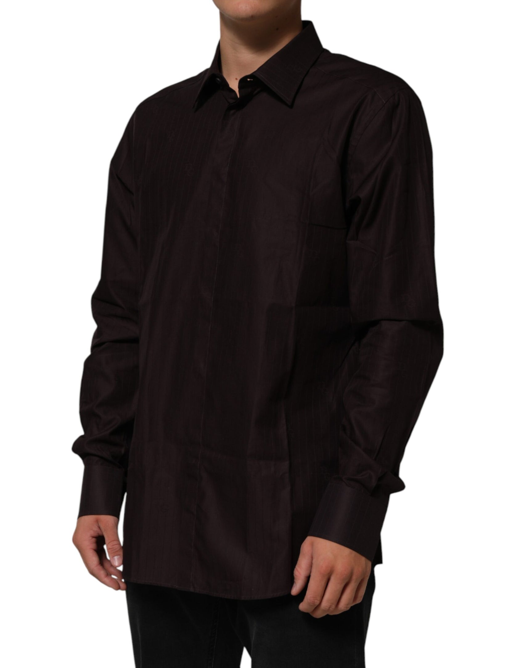 Dolce & Gabbana Brown Cotton LongSleeve MARTINI Dress  Shirt