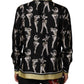 Dolce & Gabbana Black Silk Pin Up Printed Button Down Shirt