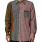 Dolce & Gabbana Multicolor Cotton Collared Checkered Shirt