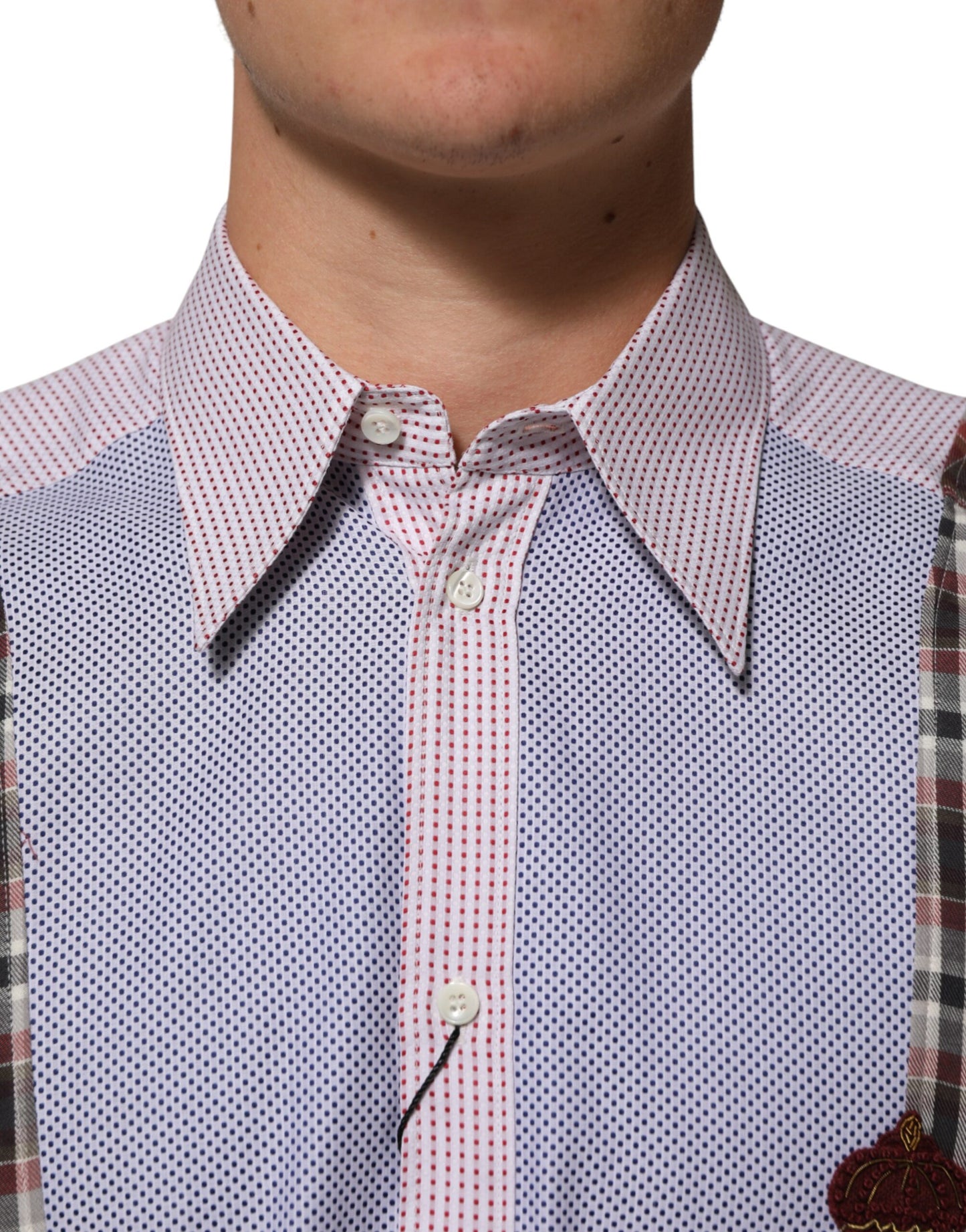 Dolce & Gabbana Multicolor Cotton Collared Checkered Shirt