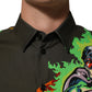 Dolce & Gabbana Brown Superhero Print Button Down Shirt