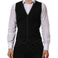 Dolce & Gabbana Black Wool Dress Formal Men Waistcoat Vest