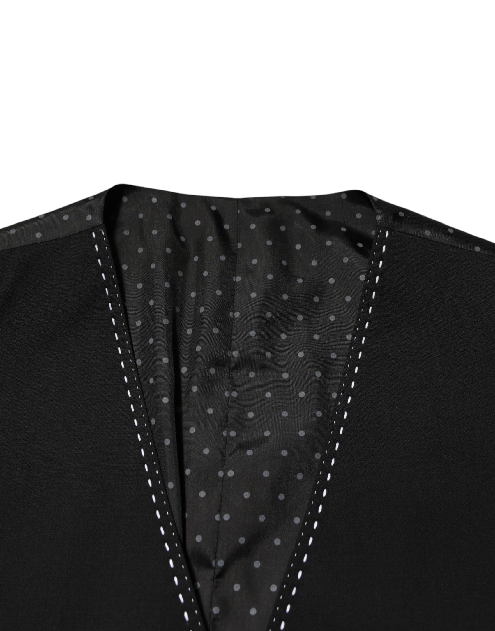 Dolce & Gabbana Black Wool Dress Formal Men Waistcoat Vest