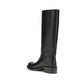 Prada Black Calf Leather Bos Taurus High Heel Boots
