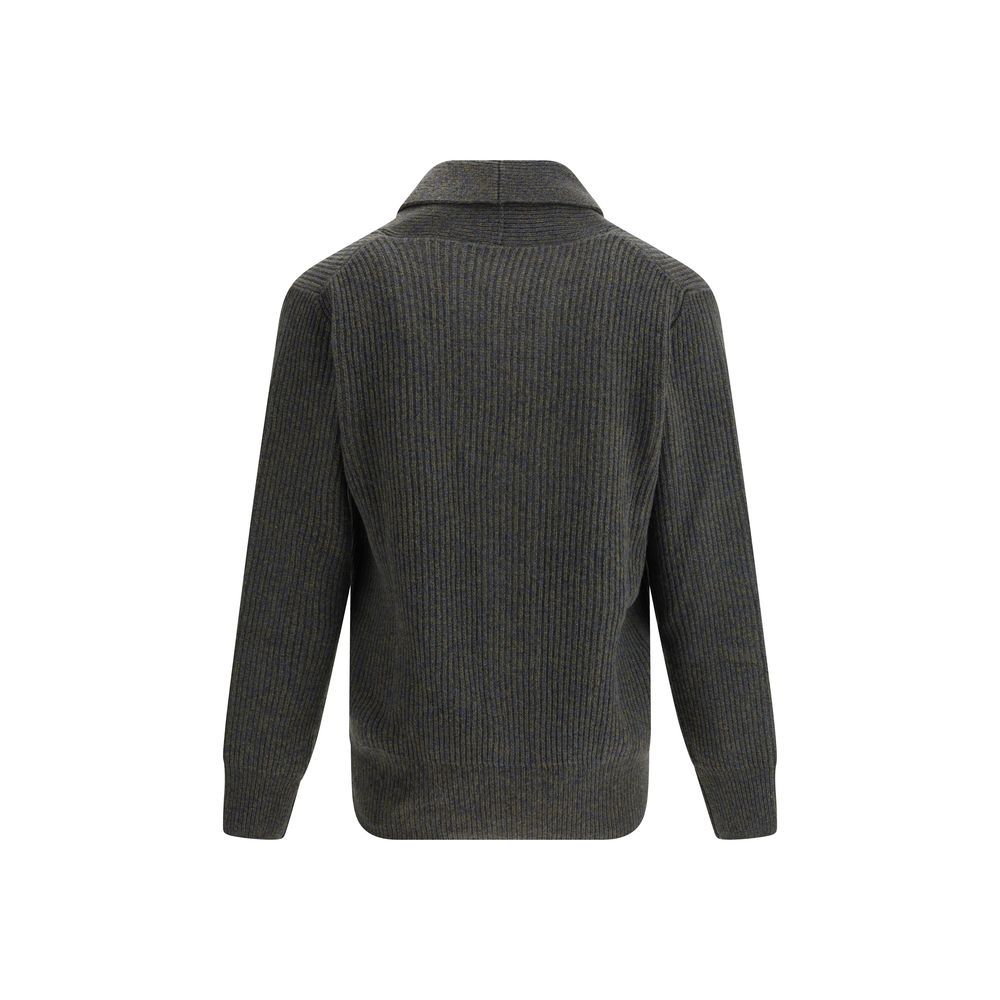 Brooksfield Bicolor Fleece Wool Cardigan
