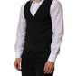 Dolce & Gabbana Black Polyester Dress Formal Waistcoat Vest