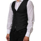 Dolce & Gabbana Black Wool Men Dress Formal Waistcoat Vest