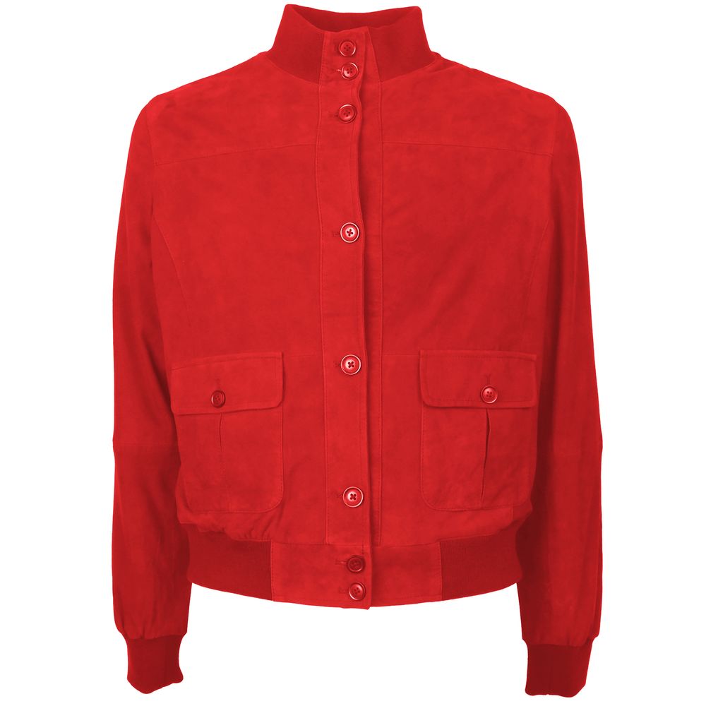 Emilio Romanelli Red Calfskin Jackets & Coat