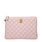 Versace Pink Leather Clutch Bag