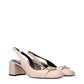 Versace Pink Leather Mid Heel Pumps