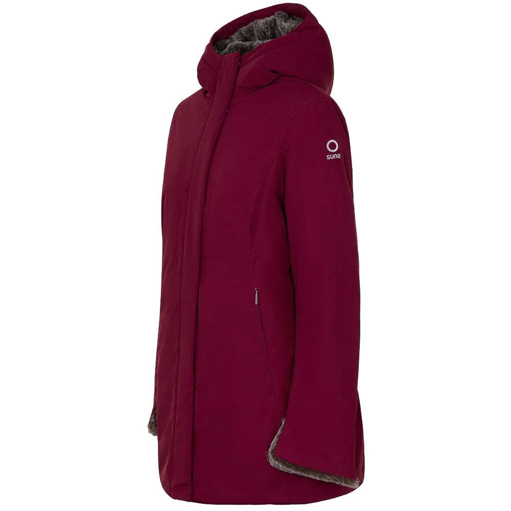 Suns Red Polyester Jackets & Coat