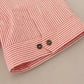 Dolce & Gabbana Red White Striped Cotton Short Sleeve Shirt