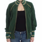 John Galliano Green Mock Zip Cardigan Sweatshirt Sweater Jacket