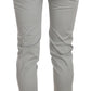 Jucca Cotton Gray High Waist Skinny Cropped Trousers Pants