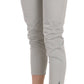 Jucca Cotton Gray High Waist Skinny Cropped Trousers Pants