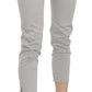 Jucca Cotton Gray High Waist Skinny Cropped Trousers Pants