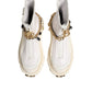 Dolce & Gabbana White Leather Rubber Logo Ankle Boots Shoes