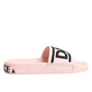 Dolce & Gabbana Pink Rubber Slides Sandals Beachwear Shoes