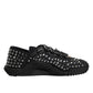 Dolce & Gabbana Shoes Black Embellished Low Top NS1 Sneakers Shoes