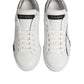 Dolce & Gabbana White Gray Low Top Leather Sneaker Shoes