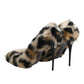 Dolce & Gabbana Brown Fur Leopard High Heels Pumps Shoes