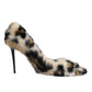Dolce & Gabbana Brown Fur Leopard High Heels Pumps Shoes