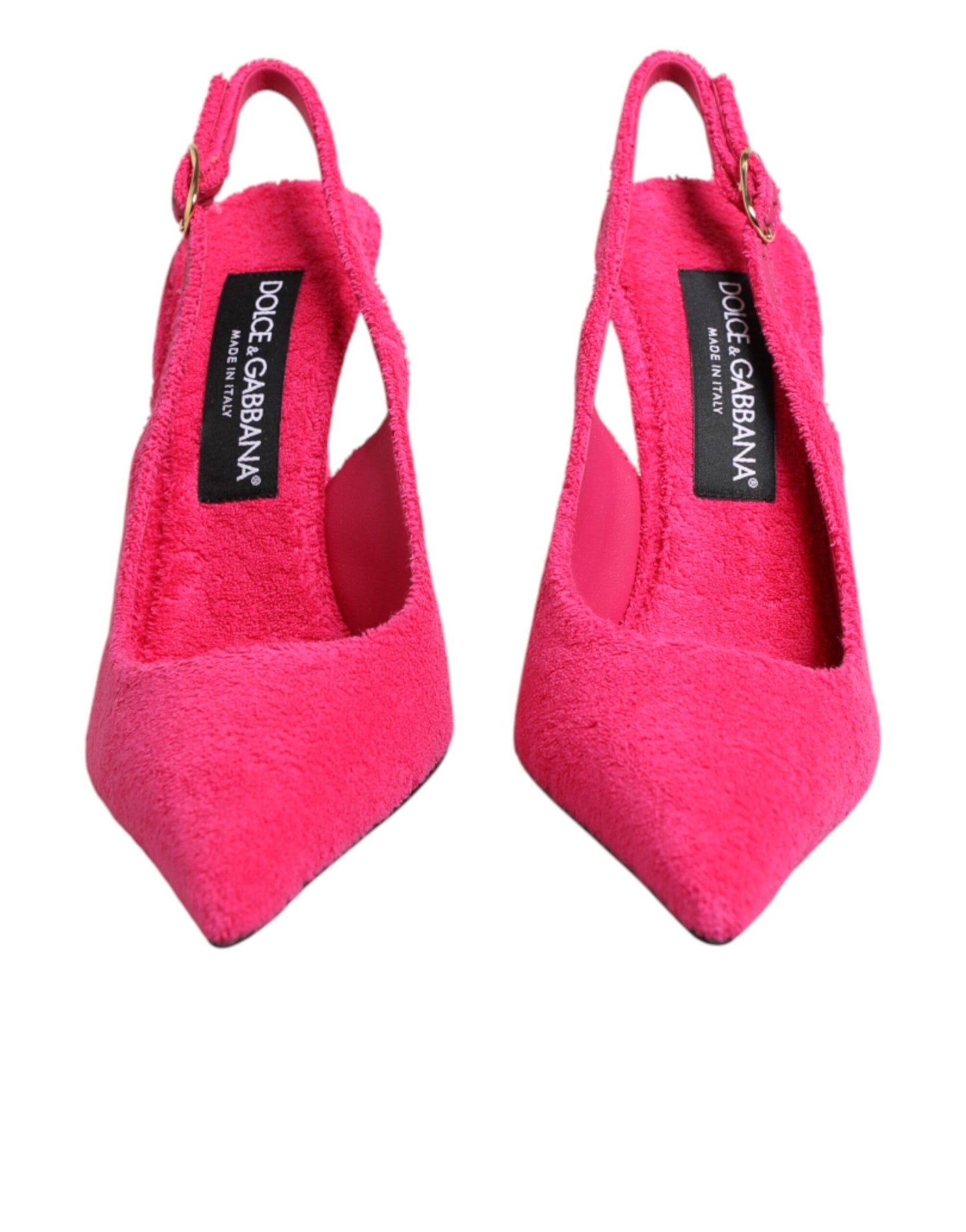Dolce & Gabbana Pink Suede High Heels Slingback Shoes