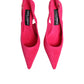 Dolce & Gabbana Pink Suede High Heels Slingback Shoes