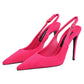 Dolce & Gabbana Pink Suede High Heels Slingback Shoes