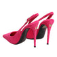 Dolce & Gabbana Pink Suede High Heels Slingback Shoes