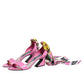 Dolce & Gabbana Pink Leather High Heels Sandals Shoes