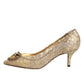 Dolce & Gabbana Gold Taormina Lace DEVOTION Pumps Shoes