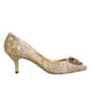 Dolce & Gabbana Gold Taormina Lace DEVOTION Pumps Shoes