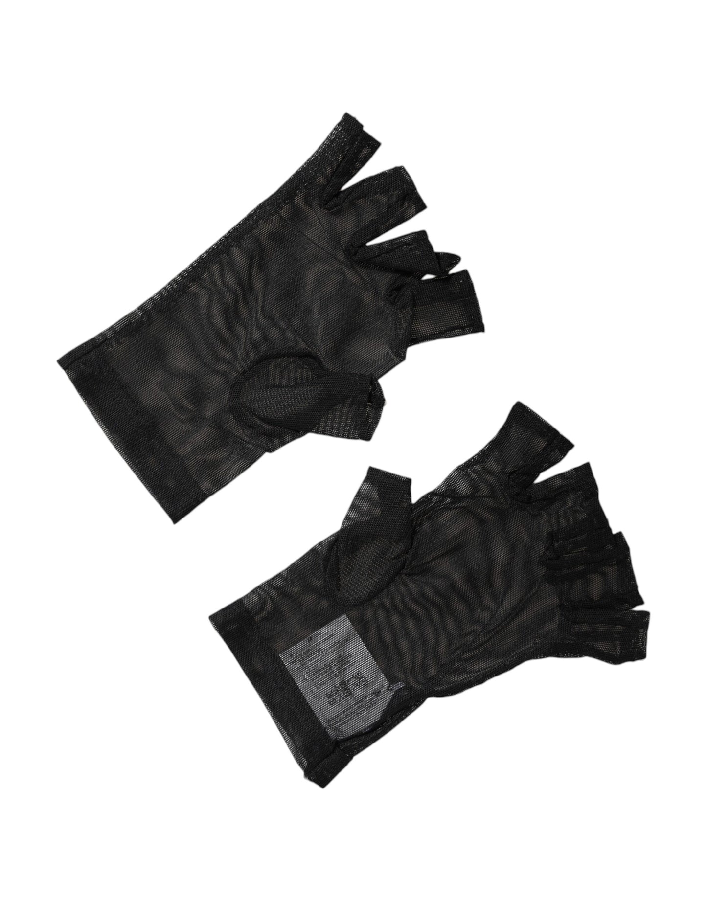 Dolce & Gabbana Black Nylon Wrist Length Fingerless Mitten Gloves