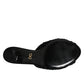Dolce & Gabbana Black Embroidered Slip On Heels Slides Shoes