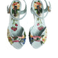 Dolce & Gabbana Green Floral Ankle Strap Wedge Sandals Shoes