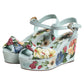 Dolce & Gabbana Green Floral Ankle Strap Wedge Sandals Shoes