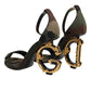 Dolce & Gabbana Multicolor DG Logo Heels Camouflage Sandals Shoes