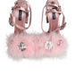 Dolce & Gabbana Pink Sequined Ankle Strap Sandals Shoes