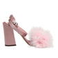 Dolce & Gabbana Pink Sequined Ankle Strap Sandals Shoes