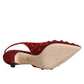 Dolce & Gabbana Red Crystal Embellished Slingbacks Shoes