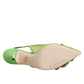 Dolce & Gabbana Green Embellished Heels Slingbacks Shoes