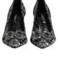 Dolce & Gabbana Silver Lace DG Amore Heels Pumps Shoes