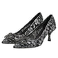 Dolce & Gabbana Silver Lace DG Amore Heels Pumps Shoes